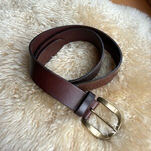 Faconnable Leather and Brass Belt
